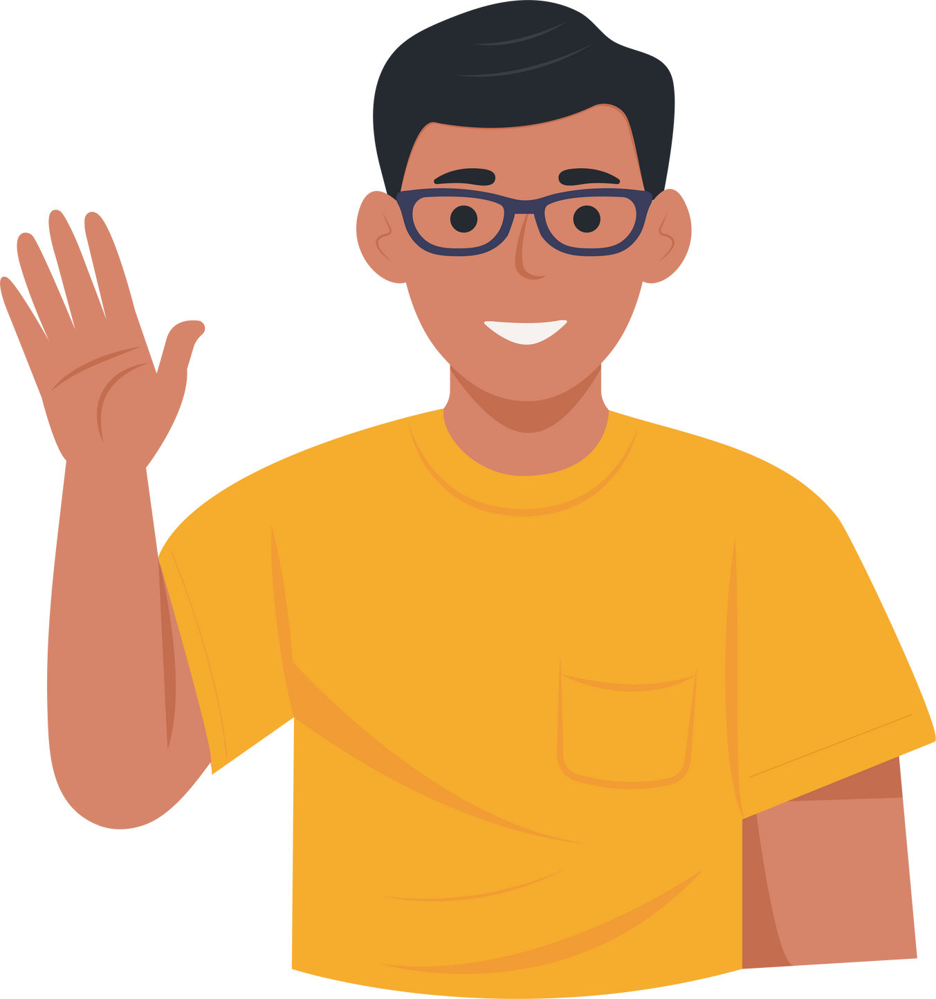 Man Waving Hand