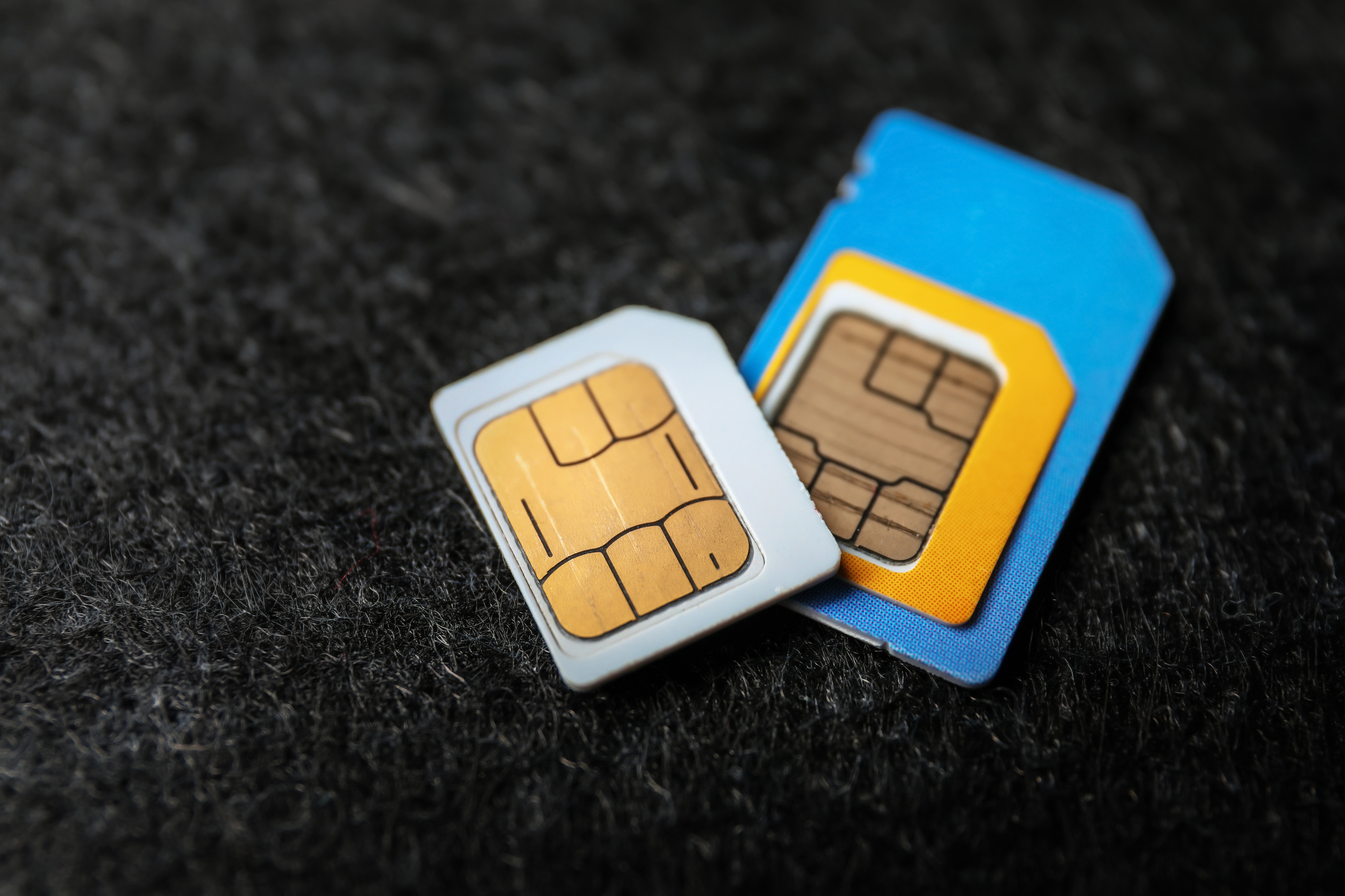 Sim Cards on Dark Background